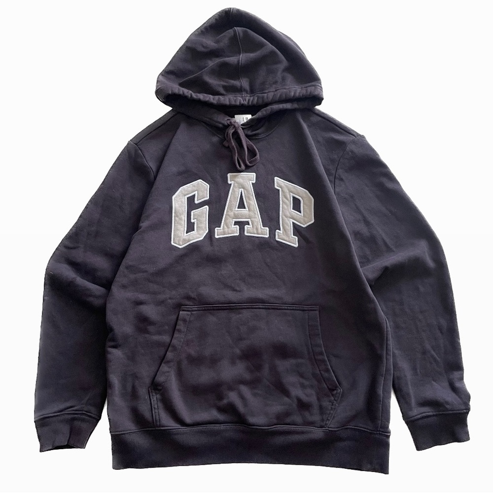 GAP Men's Navy Hoodie with White Logo